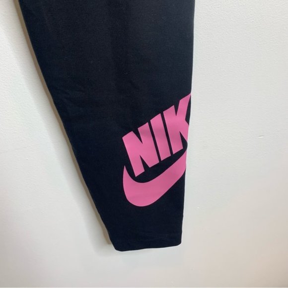 NIKE SPORTSWEAR WOMEN'S ESSENTIAL HIGH-RISE TIGHTS BLACK / PINK - Picture 6 of 10
